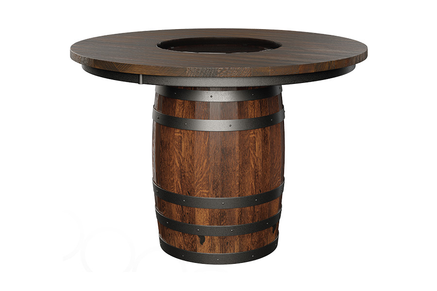 reclaimed barrel dining table